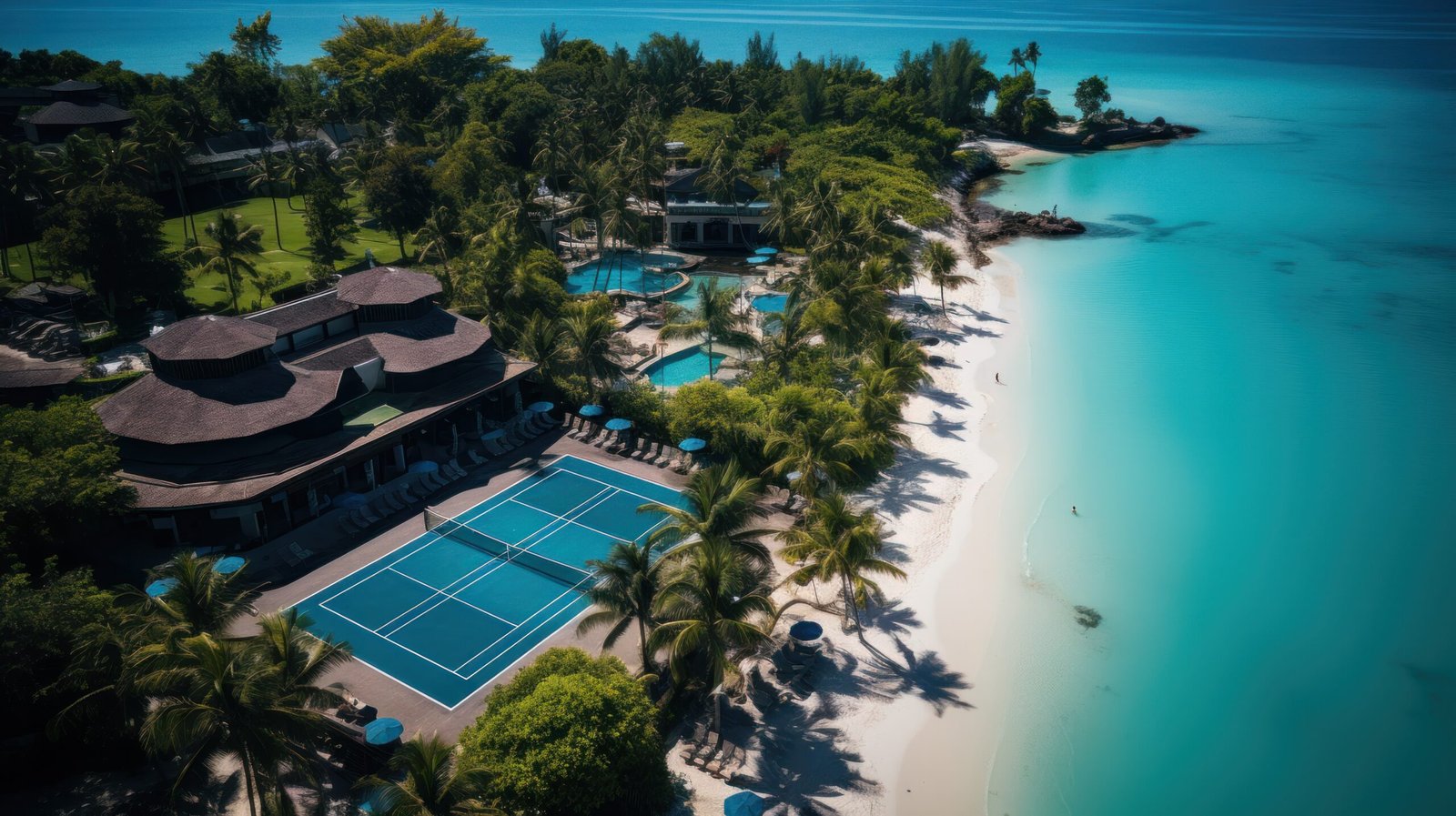 Aerial view of AlSol Luxury Village Punta Cana, Dominican Republic, showcasing the resort's stunning marina and lush tropical surroundings