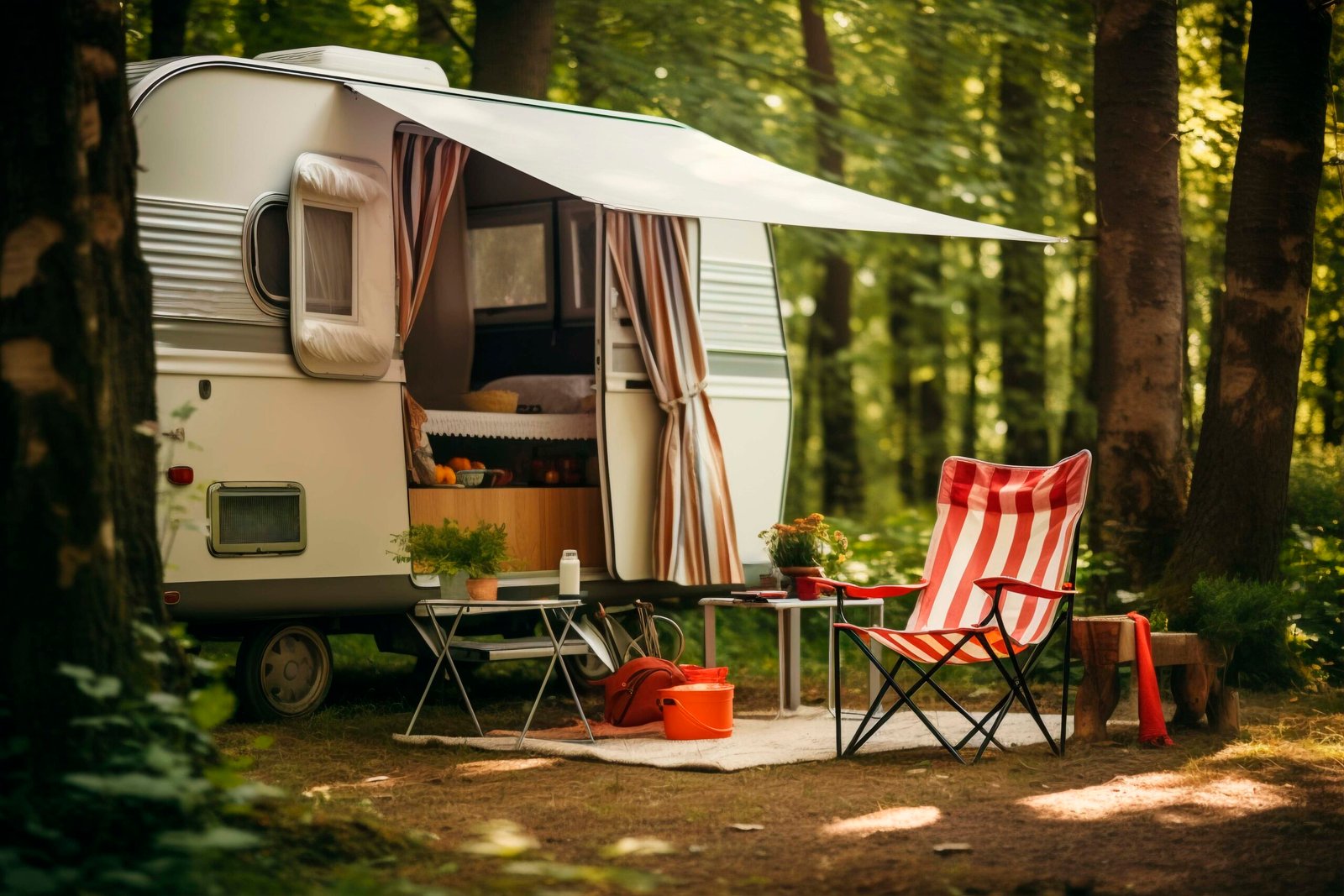 Starcraft Mossy Oak Travel Trailer parked in a scenic outdoor setting, showcasing its rugged design and modern features